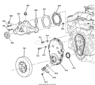 Engine Group - Front Cover Diagram and Parts List for 076660-01  Briggs and Stratton Generator